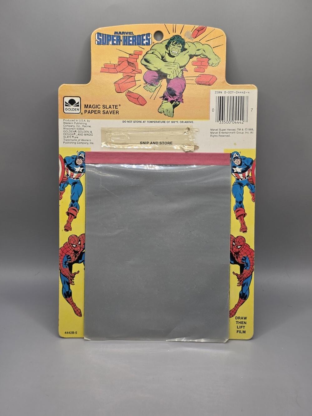 Vtg 1988 Marvel Magic Slate Toy Incredible Hulk Spider-Man Captain America...